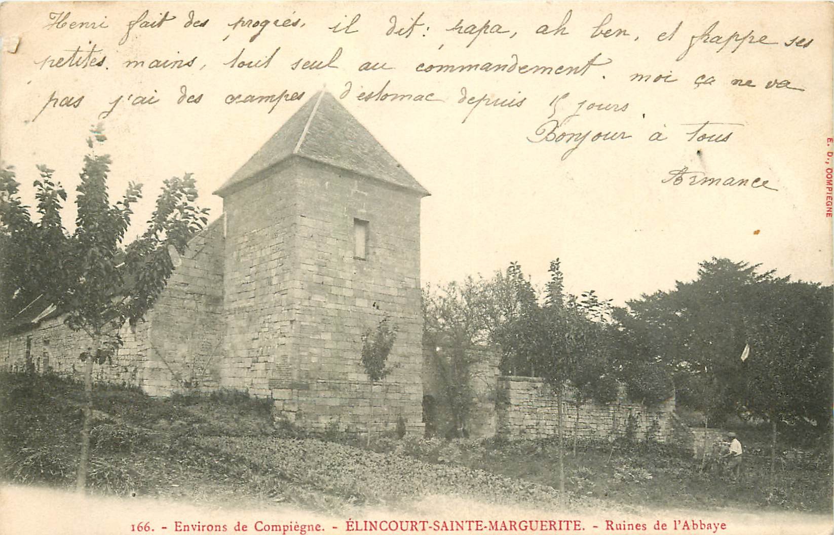 60 ELINCOURT-SAINTE-MARGUERITE. Ruines de l'Abbaye 1904