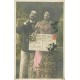 Couple d'Amoureux Mille Baisers en forme de grande carte postale 1907