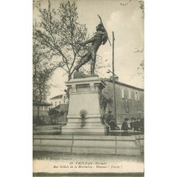 34 PAULHAN. Monument Fontaine aux Soldats de la Révolution animation 1919