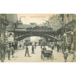 BERLIN. Bahnhof Fridrichstrasse avec locomotive sur le Pont de fer