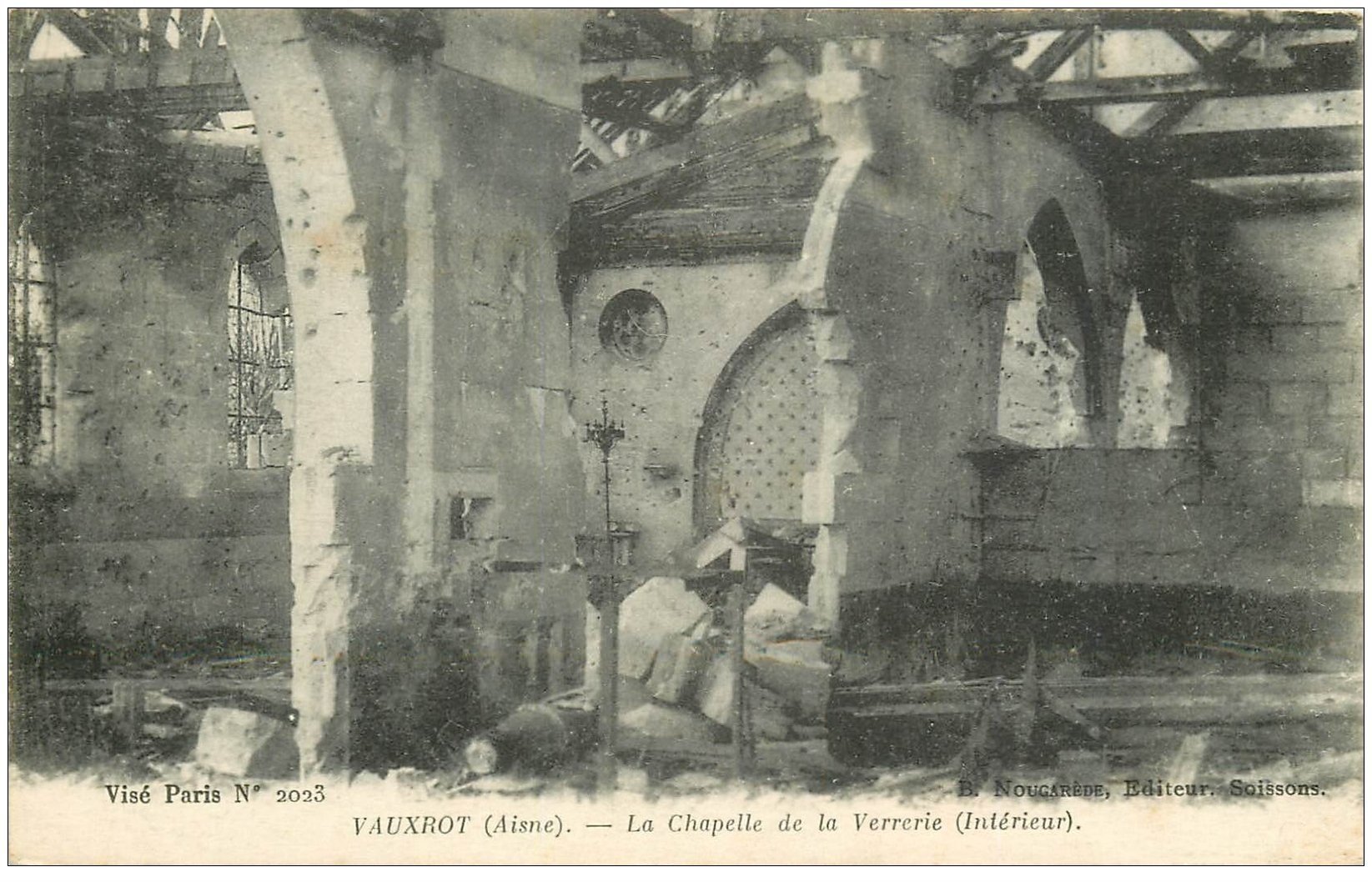 carte postale ancienne 02 VAUXROT. Chapelle de la Verrerie 1917