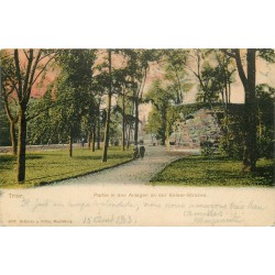 2 x cpa TRIER. Anlagen Kaiser-Strasse & Gruss 1903