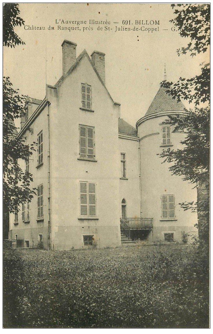 carte postale ancienne 63 BILLOM. Château du Ranquet 1930