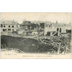carte postale ancienne 02 VAUXROT. La Verrerie bombardée 1917