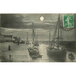 2 x cpa 85 ILE NOIRMOUTIER. Port et Anse Rouge Bois de la Chaise 1913