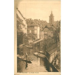 2 x cpa 68 COLMAR. Barges sur la petite Venise et trois Autel Eglise St Martin