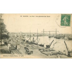 3 cpa 44 NANTES. Quais, Port et Porte Saint-Pierre vers 1916
