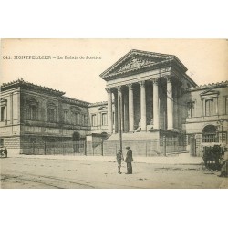 Deux cpa 34 MONTPELLIER. Palais de Justice et Planchon square de la Gare