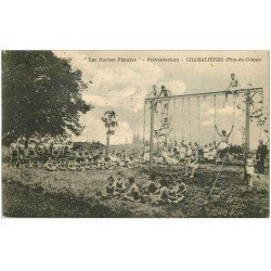 carte postale ancienne 63 CHAMALIERES. Préventorium "" Les Roches Fleuries "" 1938 Jeux d'Enfants en plein air