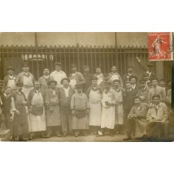 Rare Photo Cpa PARIS 01. Les Halles avec Poissonniers au Fort du Poisson 1908