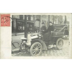 PARIS 17. Belle voiture ancienne devant Brasier Av de la Grande Armée vers 1906