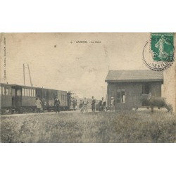 41 SAMBIN. La Gare avec Train, Pêcheurs et cheval vers 1920