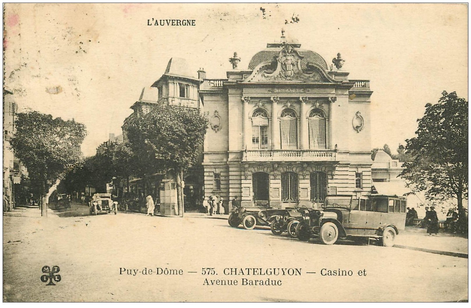 63 Chatel Guyon Casino Avenue Baraduc 1923 Voitures Et Camion Anciens