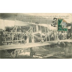 72 CAMP D'AUVOURS. Aéroplane de Wilbur Wright avec moteur et hélices 1908
