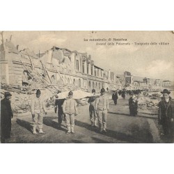 MESSINA.Trasporto delle vittime avanzi della Palazzata dopo la catastrofe 1917 Terremoto