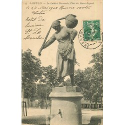 50 SAINT-LO. Statue Laitière Place des Beaux-Regards 1908