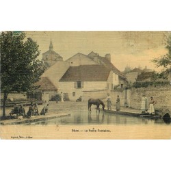 21 BEZE. Lavandières et cheval à la Petite Fontaine 1911
