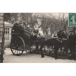 Superbe photo cpa d'un Attelage lieu à identifier...