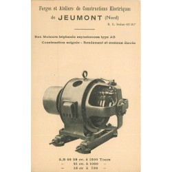 59 JEUMONT. Usines Forges et Ateliers Constructions Electriques moteurs triphasés asynchrones