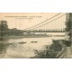 94 VILLENEUVE SAINT GEORGES. Pêcheurs en barques et Lavandières vers le Pont suspendu 1925