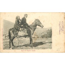 20 BASTIA. Type de Paysans Corses sur un cheval 1902