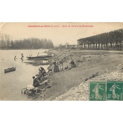 78 BONNIERES-SUR-SEINE. Lavandières sur les Bords et Promenades 1918