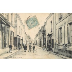 72 MAYET. Tabac rue Saint-Nicolas 1905