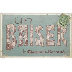 carte postale ancienne 63 CLERMONT-FERRAND. Un Baiser sur photos d'Enfants et Femmes 1907