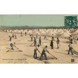 34 SETE CETTE. Le Battage du Sel aux Salins du Midi 1910