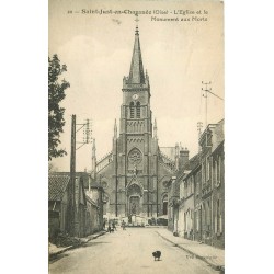 60 SAINT-JUST-EN-CHAUSSEE. Eglise et Monument aux Morts 1930