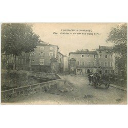 63 ISSOIRE. Pont et Vieille Porte 1915 Restaurant des Deux Ponts