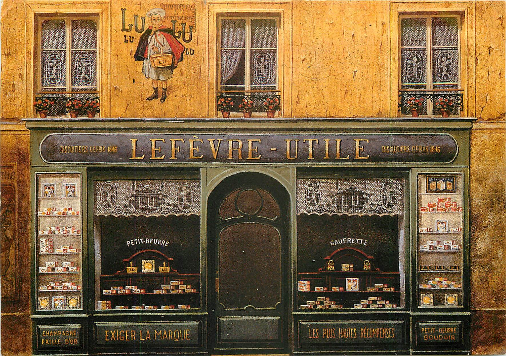 Photo Cpsm Cpm grand format Commerces " LEFEVRE UTILE " Biscuiterie à Paris