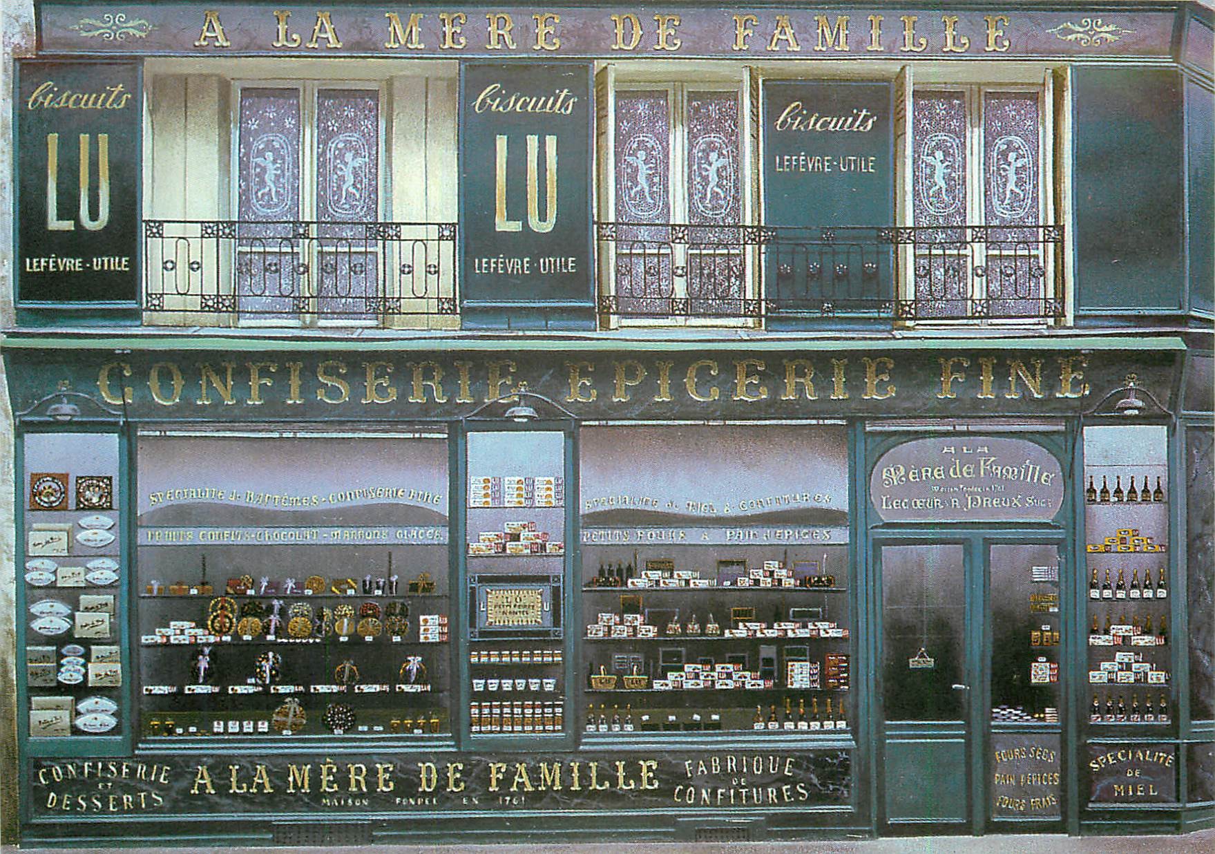 Commerces " A LA MERE DE FAMILLE " 35 rue Fg Montmartre à Paris