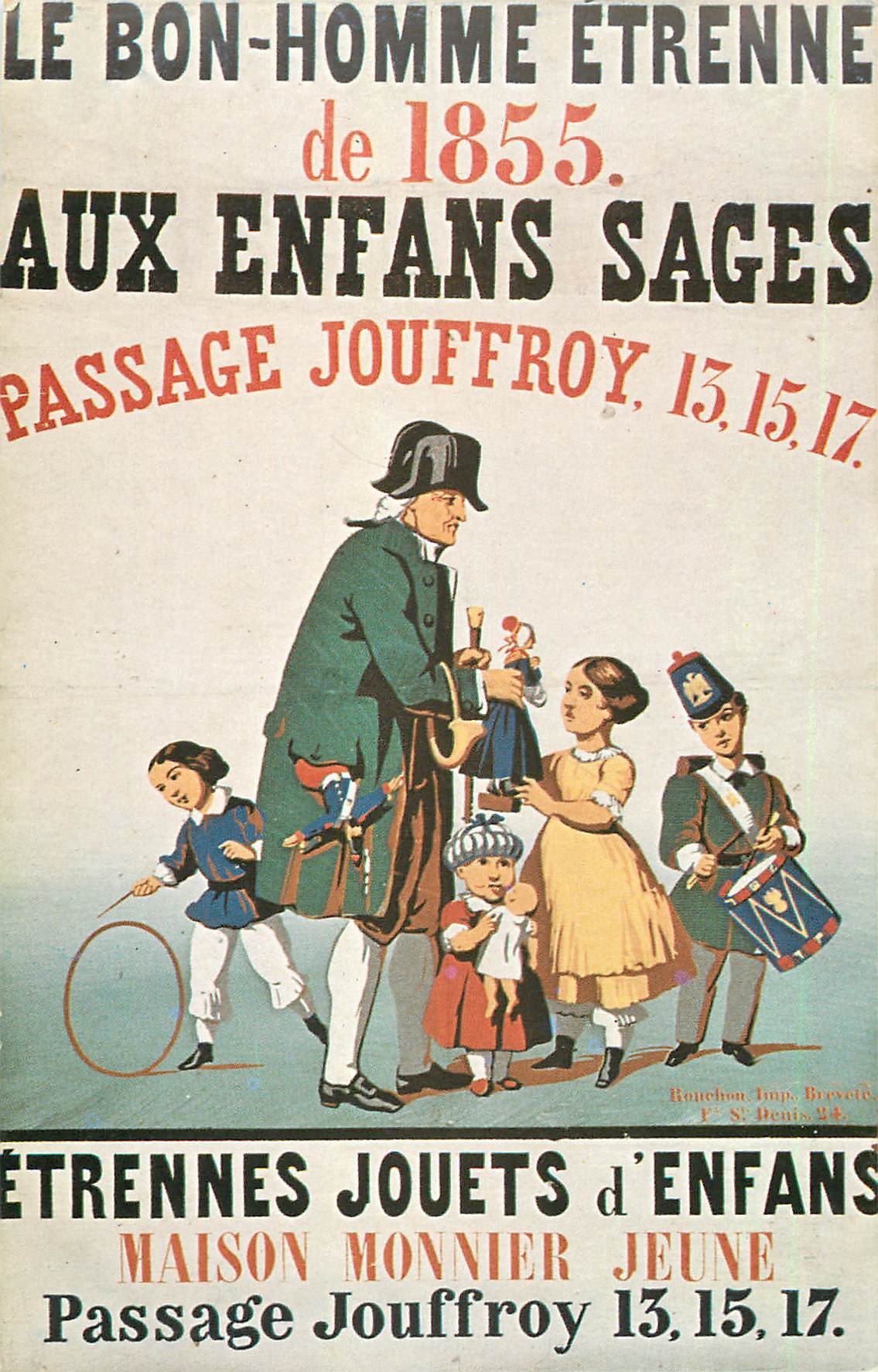 Publicité " AUX ENFANTS SAGES " jouets Passage Jouffroy