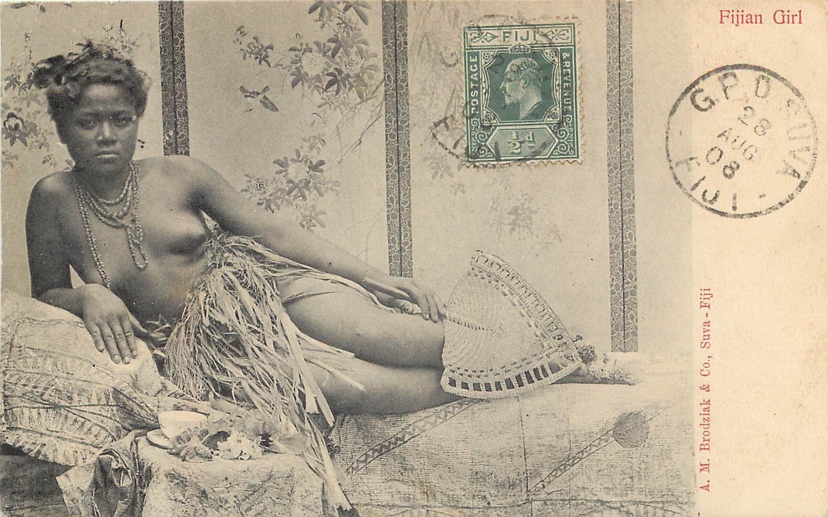 Océanie FIDJI. Fijian Girl 1908