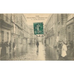 14 CAEN. Rue Jean-Romain crue de l'Orne 1910