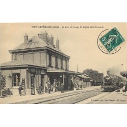 14 PONT-L'EVÊQUE. La Gare au passage du Train Rapide Paris-Trouville 1910