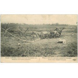 carte postale ancienne 02 VILLERS-COTTERETS environs. Avion Allemand descendu.