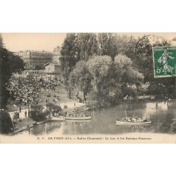 PARIS 19. Buttes Chaumont. Lac Bateaux Passeurs 1916