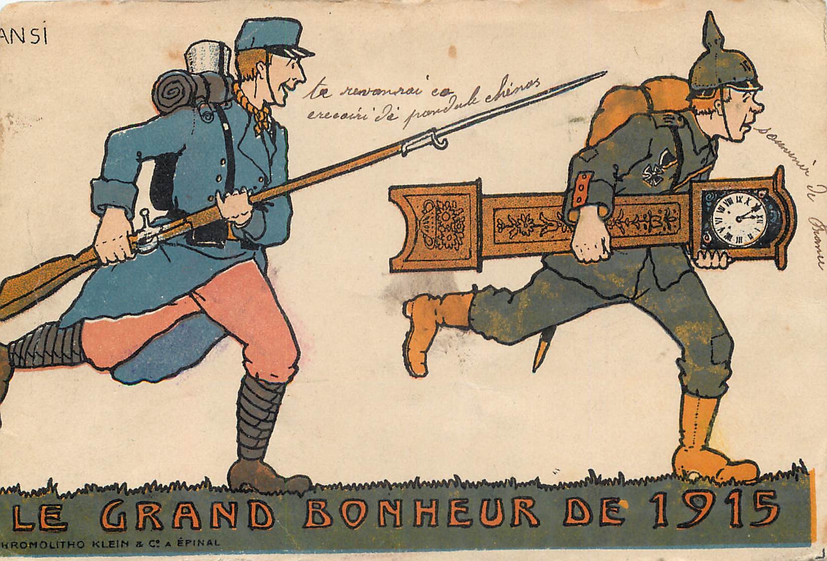 Illustrateur HANSI " Le grand bonheur de 1915 "
