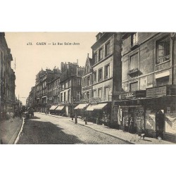 14 CAEN. Rue Saint-Jean avec Tabac et vente de cartes postales