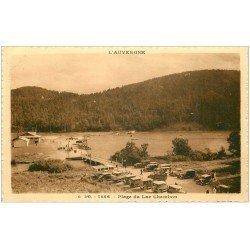 carte postale ancienne 63 LAC CHAMBON. Voitures et Cars