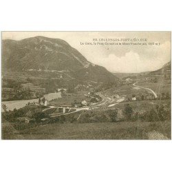 carte postale ancienne 01 Collonges-Fort-l'Ecluse. Gare, Pont Carnot et Mont Vuache