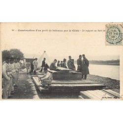 62 ARRAS. Construction d'un Pont de bateaux par le Génie 1906 le Rapport