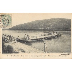 62 ARRAS. Construction d'un Pont de bateaux par le Génie 1906 Développement conversion