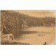 carte postale ancienne 63 LE LAC PAVIN. Passeur en barque plate