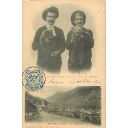 09 USTOU. Rare : Eleveurs d'Ours des Pyrénées 1905