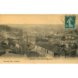 92 MEUDON. Panorama en carte toilée 1909