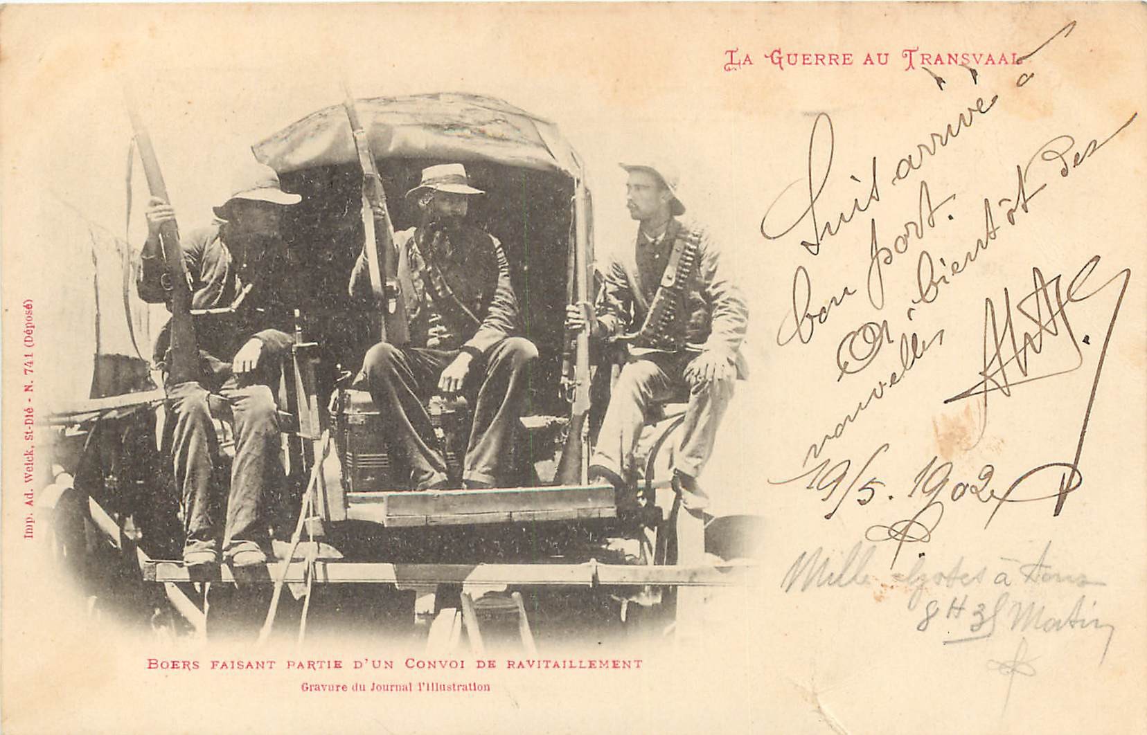 LA GUERRE AU TRANSVAAL 1902 Boers faisant partie d'un Convoi de ravitaillement