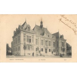 92 GRAND MONTROUGE. La Mairie 1903 avec Ouvriers paveurs